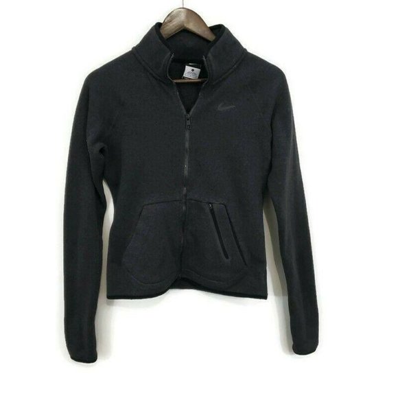 Nike Womens Gray Therma-Fit Full Zip Sweater Jacket Size S Athletic Sweatshirt